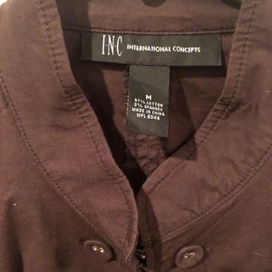 INC jacket. Brown: buttons.